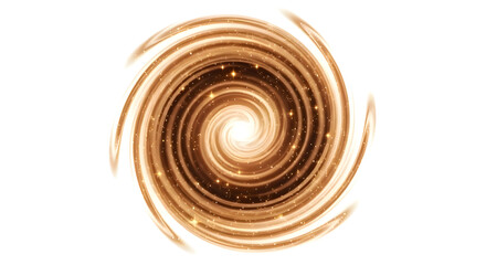 Abstract Golden Vortex Spiral Light Effect Background with Sparkling Particles