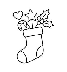 christmas sock with gifts