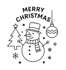 christmas card with snowman