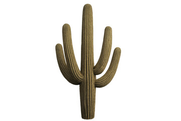 Obraz premium Saguaro cactus plant growing in desert climate, isolated on transparent background, representing resilience and survival
