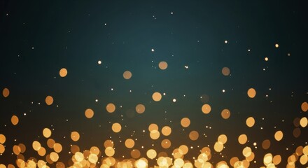 Festive gold bokeh lights shimmering on a dark background for New Year celebration