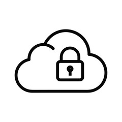 Cloud icon with a padlock representing cloud security and data protection
