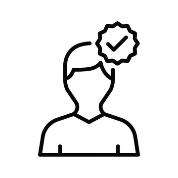 User profile icon with a checkmark badge
