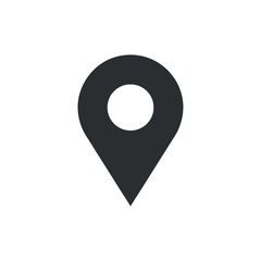 Map pointer sign icon simple gps location isolated high quality vector minimal clean composition professional geolocation symbol