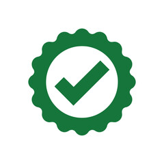 Guaranteed and approved assurance seal to confirm product quality with modern design for marketing or promo materials at online retailers