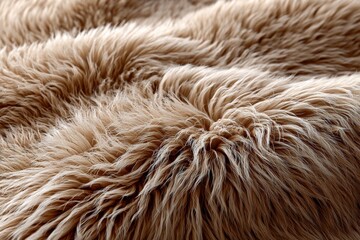 Fototapeta premium Soft natural fur texture in warm beige tones showcasing an abstract pattern