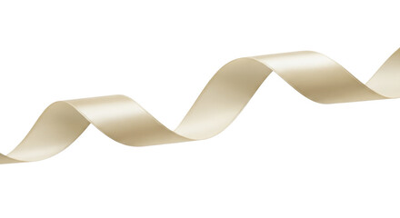  Luxurious champagne gold satin ribbon swirling on transparent background PNG image for New Year