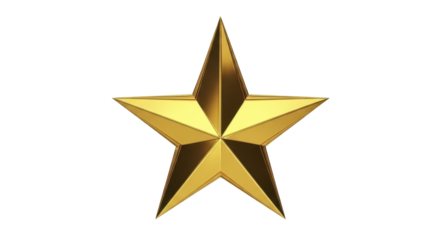  Golden five pointed star on a transparent background PNG image PNG file holiday decoration luxury symbol celebration award graphic