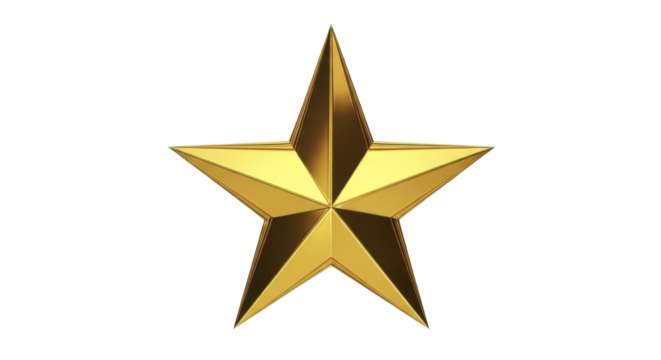  Golden five pointed star on a transparent background PNG image PNG file holiday decoration luxury symbol celebration award graphic
