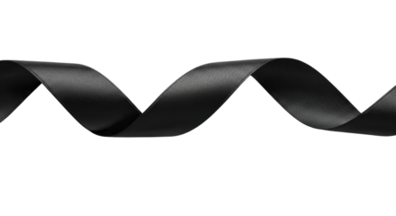 Wavy dark ribbon on a transparent background PNG image for New Year celebration
