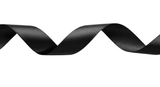 Wavy dark ribbon on a transparent background PNG image for New Year celebration