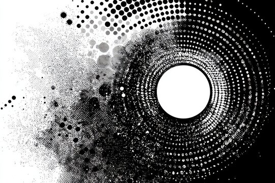 Abstract circular halftone pattern with concentric dots and gradient texture for creative design - Powered by Adobe