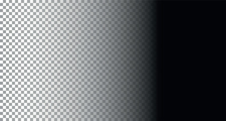 Vertical gradient from black color to transparency. Vector overlay effect of fade dark shadow.