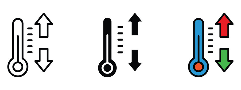 Temperature regulation icon vector. Rising and Falling Trends symbol. vector illustration.