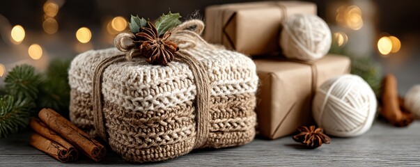 Eco-friendly Christmas gifts wrapped in natural and sustainable materials