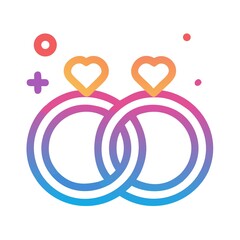 Wedding rings stacked on beautiful background