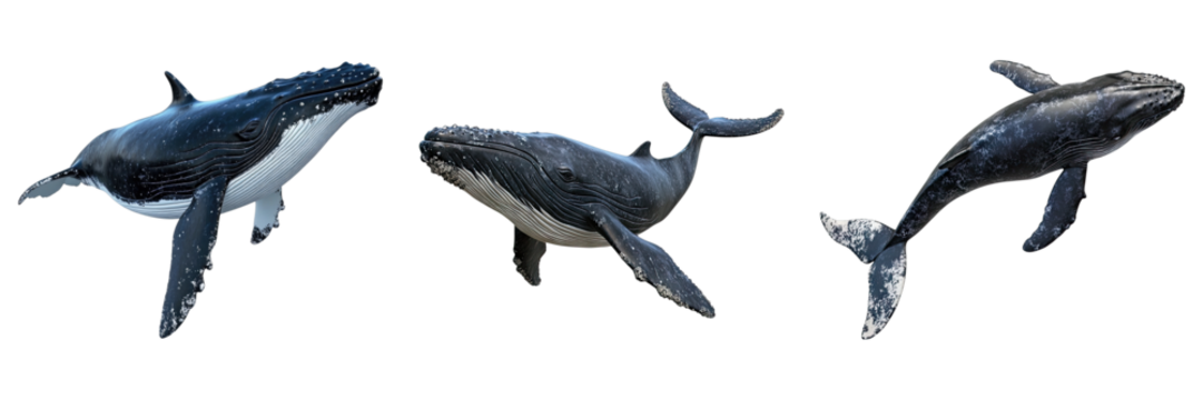  Majestic whales gracefully navigating the open ocean, showcasing their grandeur