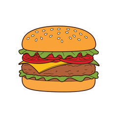 hamburger on a white background