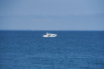 Obraz premium motor boat on the sea, Malibu yacht 