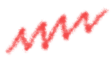 Red zigzag line, hand drawn with crayon style