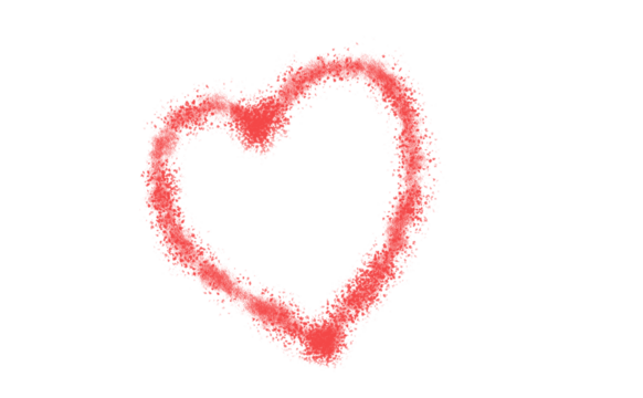 Red heart shape with grainy texture for love concept