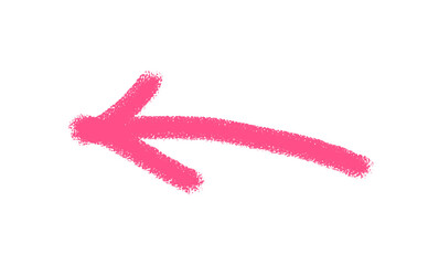 Hand drawn pink arrow pointing left