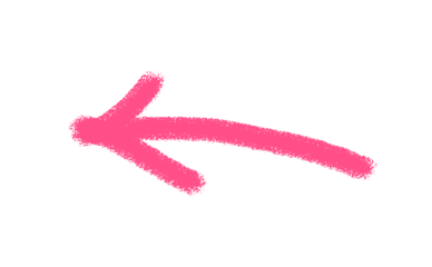 Hand drawn pink arrow pointing left