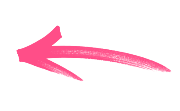 Pink painted arrow pointing left for design use
