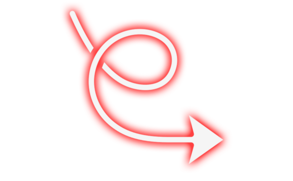 Red arrow with a swirl indicates direction - Powered by Adobe