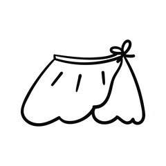 Hand drawn hballet skirt outline element icon