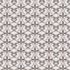 Seamless vector background, Flower geometric pattern, coffee and grey ornaments