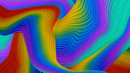Abstract rainbow wave background colorful fluid lines vibrant design for posters and wallpapers