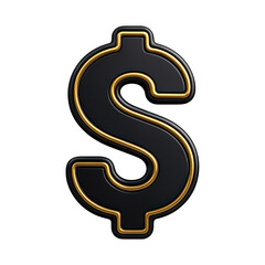 Naklejka premium PNG Elegant black dollar symbol