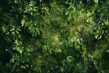 Obraz premium Flat sheet of forest moss isolated on a transparent background, showcasing layered surface 