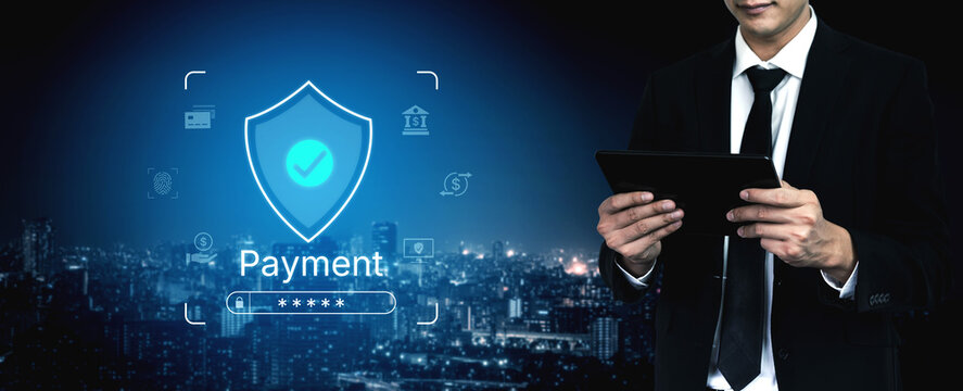 Concept of a secure payment gateway. This system uses encryption and authentication to protect financial transactions, ensuring safe and private online payments for users. Fermion