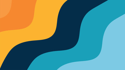 Modern Colorful Wave Pattern Background Design, Abstract Vector Layered Shapes