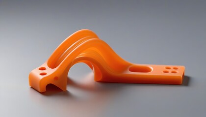 Orange plastic bracket is an engineering 3D prototyping part