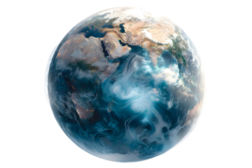 Planet earth from space with detailed oceanic and continental features