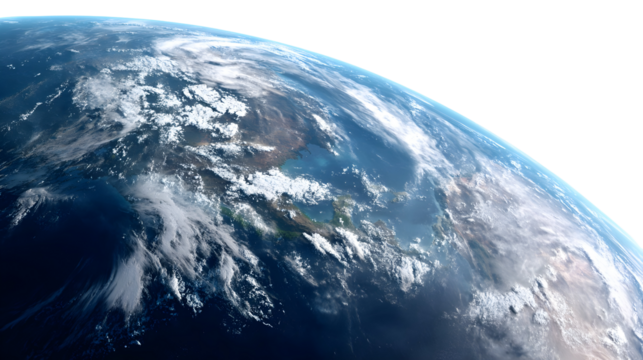 Stunning view of earth from space highlighting oceanic and land features