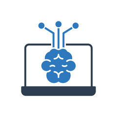 Obraz premium Artificial Intelligence Computer Icon