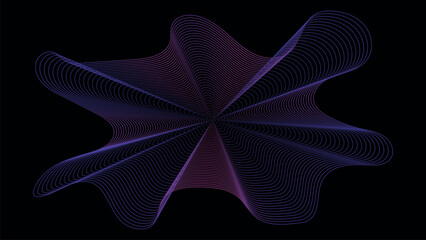 Neon Gradient Wave Line Abstract Shape, Futuristic Tech Flow Background