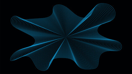 Neon Gradient Wave Line Abstract Shape, Futuristic Tech Flow Background