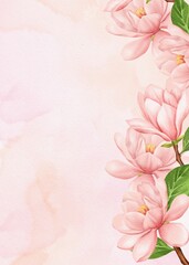 Peach Magnolia Flower Background 