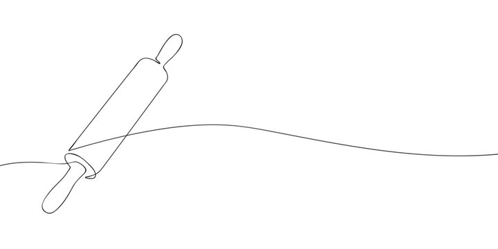 rolling pin continuous line drawing clip art preview