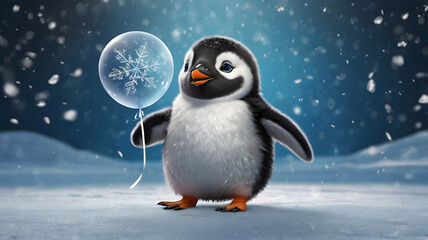penguin on the snow