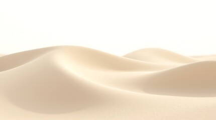 Sand dunes with a white background create a serene and minimalist scene