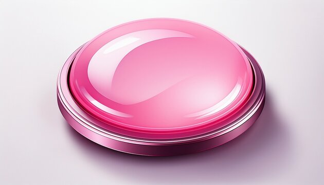 soft pink rounded button with white highlight and white background