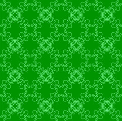 Seamless lace pattern on a green background. A beautiful seamless texture for fabric or wallpaper.