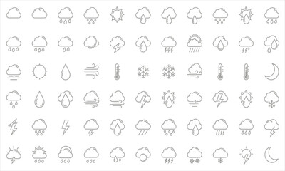 Weather Icon Set Comprehensive Collection of Meteorological Symbols in Vector Format