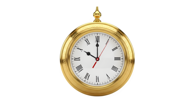 Golden pocket watch showing ten oclock, a symbol of time passing